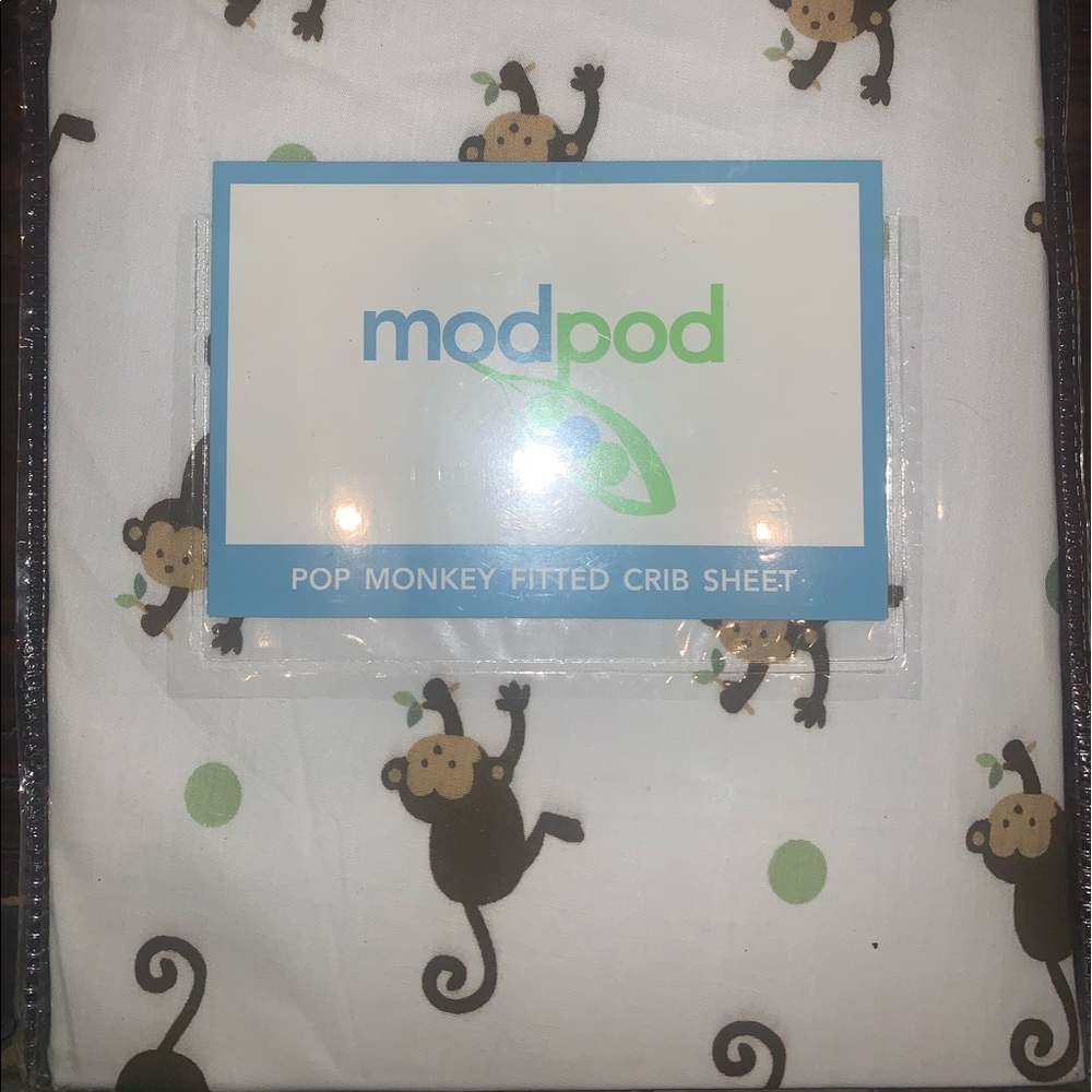 pop monkey fitted crib sheet